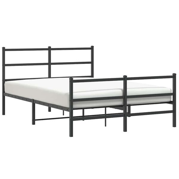 vidaXL Bedframe met hoofd- en voeteneinde&nbsp;metaal zwart 140x200 cm