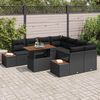 vidaXL Tuin Sofa Set met opslag 9 pcs Zwart Poly riet