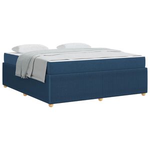 vidaXL Bedframe met matras Blauw 180 x 200 cm Stof