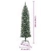 vidaXL Kunstmatige slanke kerstboom met 300 LED Groen en Wit 240 cm