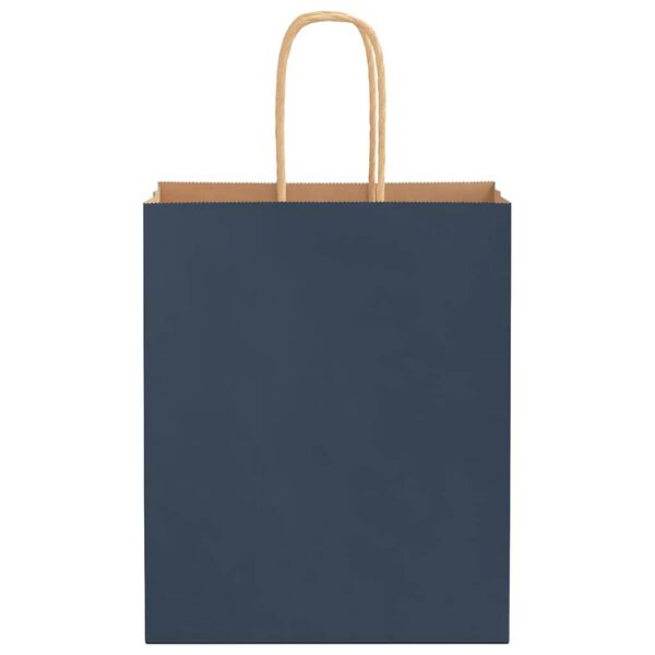 vidaXL Papieren zakken 250 st met hengsels 18x8x22 cm blauw