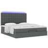 vidaXL Ottoman bed met matras en LED's 180x200cm stof donkergrijs