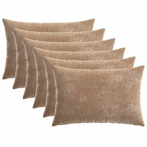vidaXL Kussensloop 6 st HEERLEN Bruin 30 x 50 cm Chenille Stof