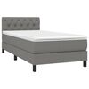 vidaXL Boxspring met matras en LED stof donkergrijs 80x200 cm