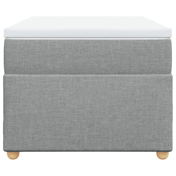 vidaXL Boxspring met matras stof lichtgrijs 80x200 cm