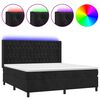 vidaXL Boxspring met matras en LED fluweel zwart 180x200 cm