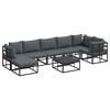vidaXL Tuin Sofa Set met kussen Zwart Aluminium