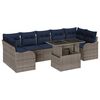 vidaXL Tuin Sofa Set 8 st Grijs en Marineblauw poly rattan