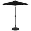 vidaXL Tuinparasol met LED-lampen en voet 230 x 230 cm Polyester Zwart