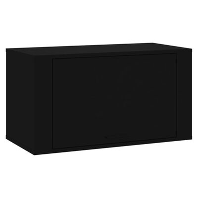 vidaXL Wandschoenenkast 70x35x38 cm bewerkt hout zwart