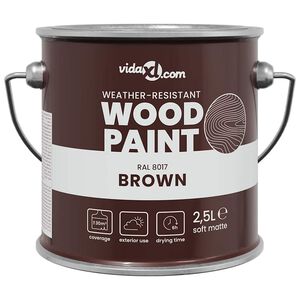 vidaXL Houtverf Bruin 2,5 L Wandprint