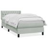 vidaXL Boxspring met matras fluweel lichtgrijs 100x210 cm