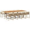 vidaXL 11-delige Tuinset met kussens poly rattan beige