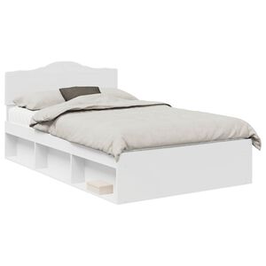 vidaXL Bedframe met hoofdeinde Wit 120 x 190 cm Massief grenenhout