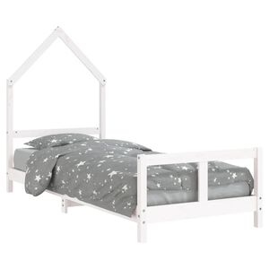 vidaXL Kinderbedframe 80x200 cm massief grenenhout wit