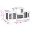 vidaXL Konijnenhok voor buiten met daken groot hout