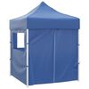 vidaXL Partytent met 4 zijwanden inklapbaar 2x2 m staal blauw