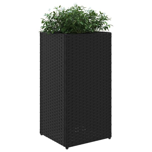 vidaXL Plantenbak 30x30x60 cm poly rattan zwart