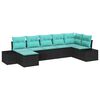 vidaXL Tuin Sofa Set 7 st Zwart poly rattan