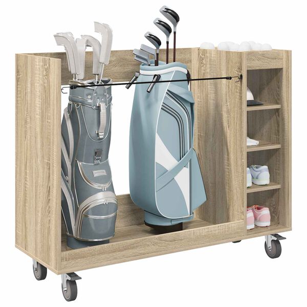 vidaXL Golfkast met wiel Effen Sonoma Eiken 120 x 45 x 98 cm