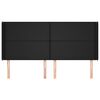 vidaXL Hoofdbord met randen 203x16x118/128 cm kunstleer zwart