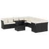 vidaXL 11-delige Loungeset met kussens poly rattan zwart