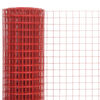 vidaXL Kippengaas 10x0,5 m staal met PVC coating rood