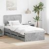 vidaXL Bedframe met lade Beton Grijs 75 x 190 cm Geconstrueerd hout