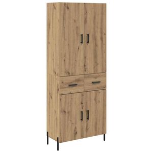 vidaXL Highboard Artisan Eiken 69,5 x 34 x 180 cm Bewerkt hout
