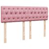 vidaXL Boxspring met matras fluweel roze 140x200 cm