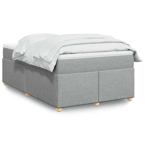 vidaXL Boxspring met matras stof lichtgrijs 120x190 cm