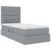vidaXL Opbergbed met LED met matras Lichtgrijs 90 x 190 cm Polyester
