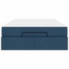 vidaXL Bedframe met matras met matras 2 pcs Blauw Stof