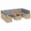 vidaXL Tuin Sofa Set met opslag 10 pcs Beige Poly riet