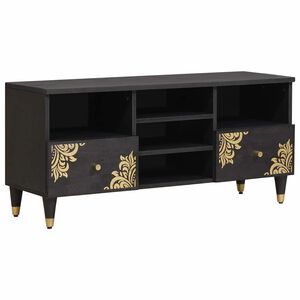 vidaXL TV-kast Zwart 100 x 33 x 46 cm Massief Mango Hout
