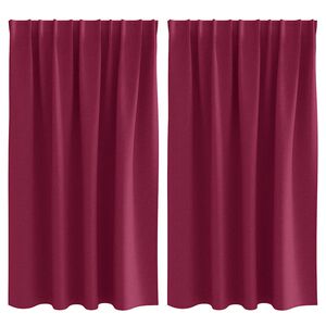 vidaXL Zwart-out Gordijnen met Ringen 2 pcs Wijnrood 140 x 140 cm