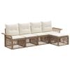 vidaXL Tuinbankenset 5 pcs Beige poly rattan