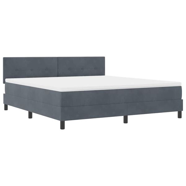 vidaXL Boxspring bed met hoofdeinde Donkergrijs 180 x 200 cm Fluweel