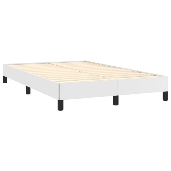 vidaXL Boxspring met matras kunstleer wit 120x190 cm