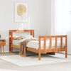 vidaXL Bedframe met hoofdbord massief grenenhout wasbruin 75x190 cm