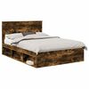 vidaXL Bedframe Gerookt eiken 160 x 200 cm Massief grenenhout