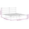 vidaXL Bedframe met hoofdbord metaal wit 150x200 cm