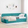 vidaXL Hoekbedframe met matras Turquoise 100 x 200 cm Fluweel