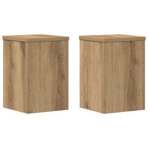 vidaXL Plantenstandaards 2 st 20x20x30 cm hout artisanaal eiken