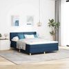 vidaXL Boxspringbed met matras met hoofdeinde Blauw 160 x 200 cm Stof