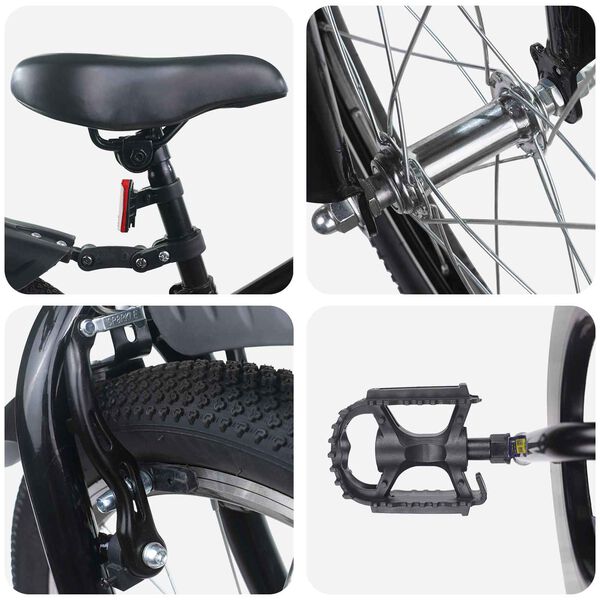 vidaXL Kinderfiets 18 Inch voor 5-7 jaar Zwart