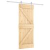 vidaXL Schuifdeur Natuurlijk en Wit 80 x 210 cm Massief grenenhout