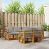 vidaXL Hoekbank Set 7 pcs Natuurlijk en Lichtgrijs Massief Acaciahout