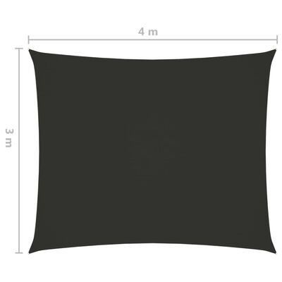 vidaXL Zonnescherm rechthoekig 3x4 m oxford stof antracietkleurig