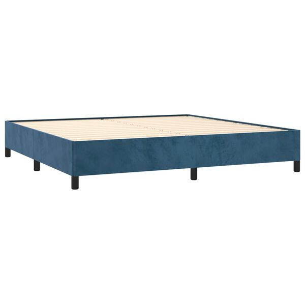 vidaXL Boxspring met matras fluweel donkerblauw 200x200 cm